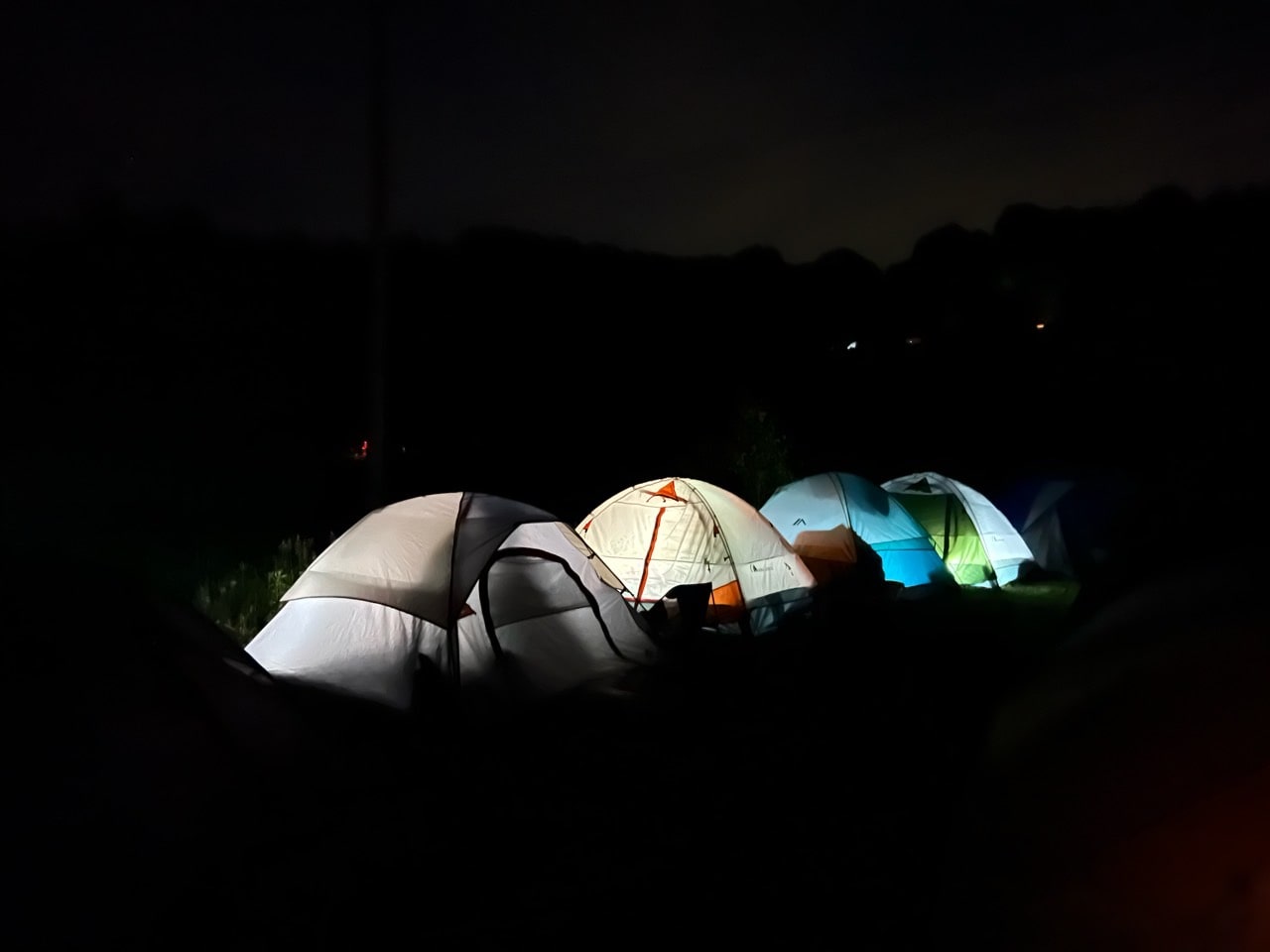Creeper Trail Tents at Night